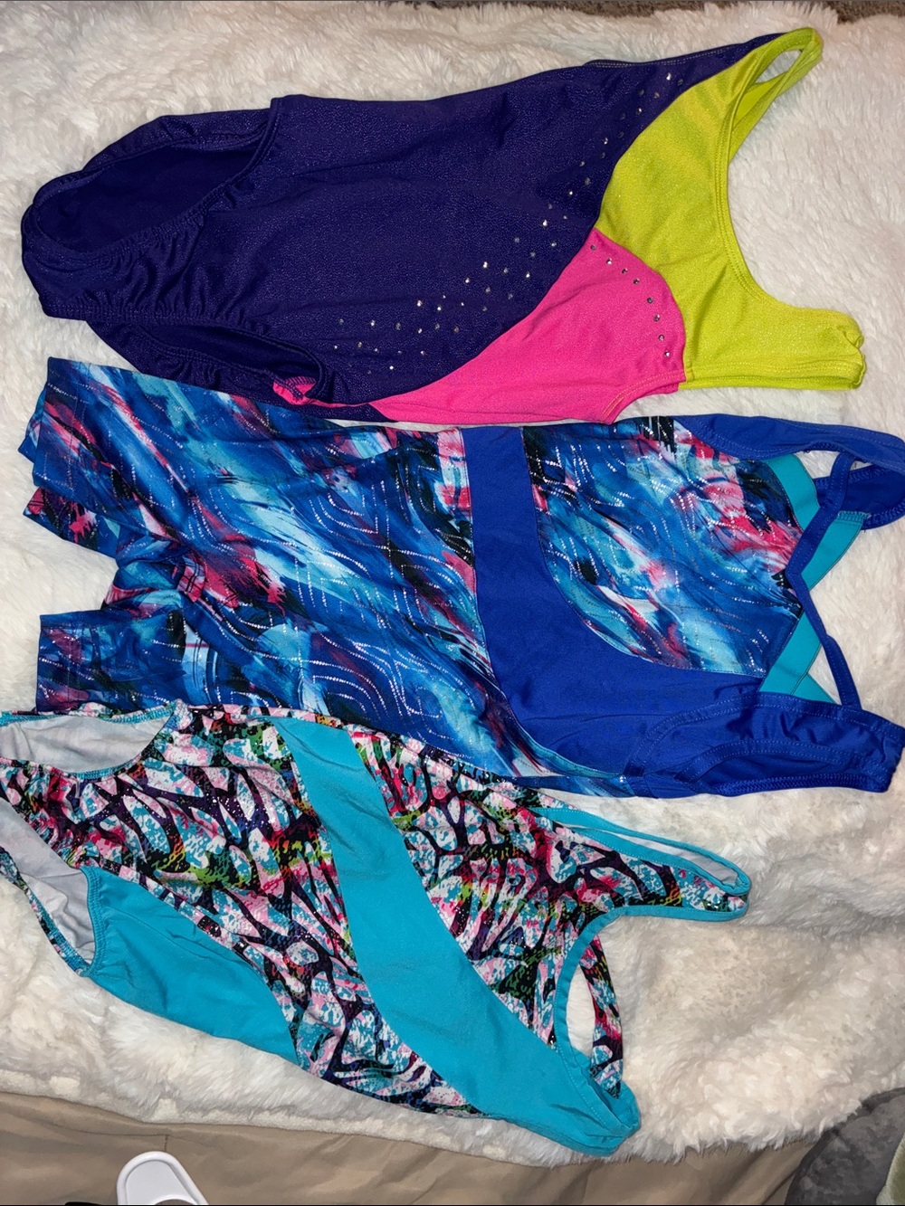 Danskin Girls One-Piece Swimsuits - Purple, Pink, Lime, Blue, Teal, Multicolor